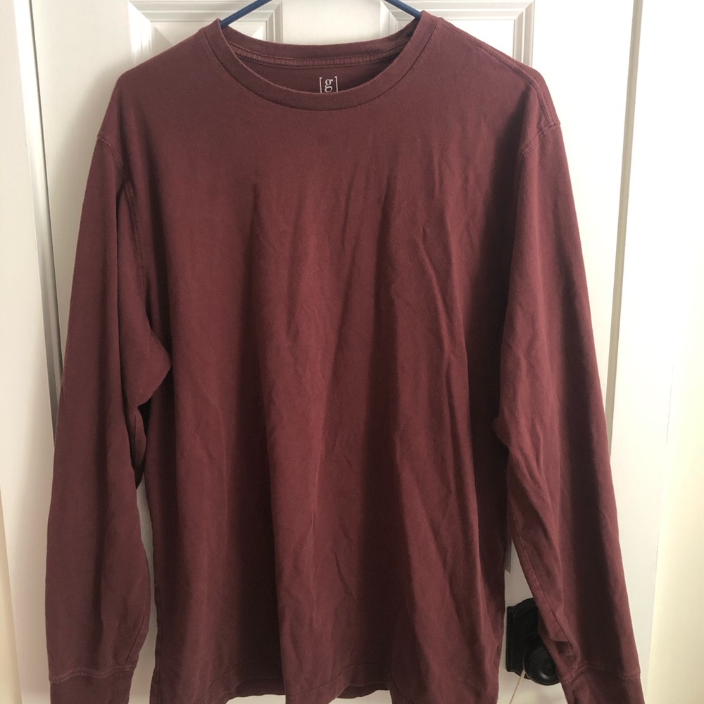 George Long-Sleeve Crewneck Shirt - Maroon